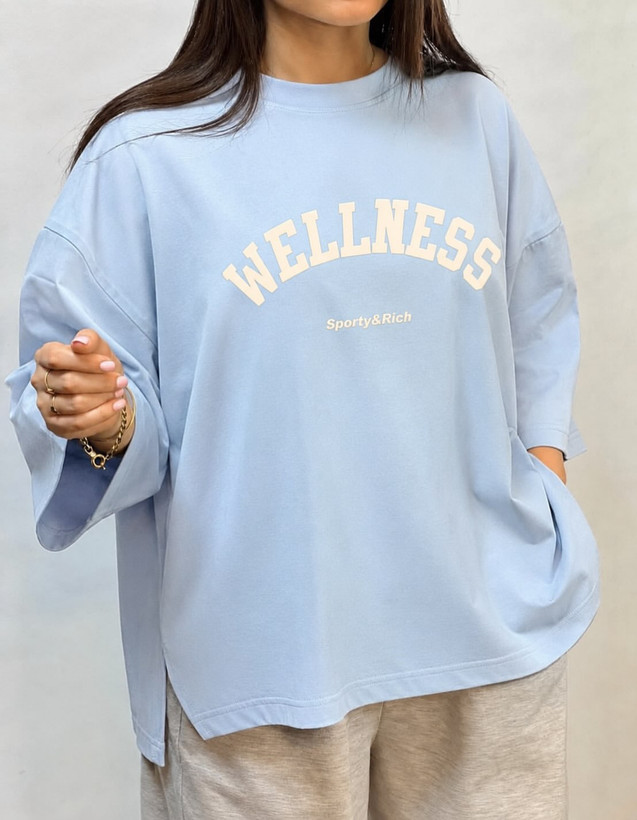 تیشرت باکسی چاکدار WELLNESS فری سایز