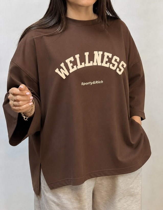 تیشرت باکسی چاکدار WELLNESS فری سایز