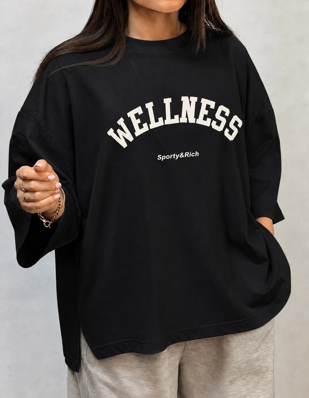 تیشرت باکسی چاکدار WELLNESS فری سایز