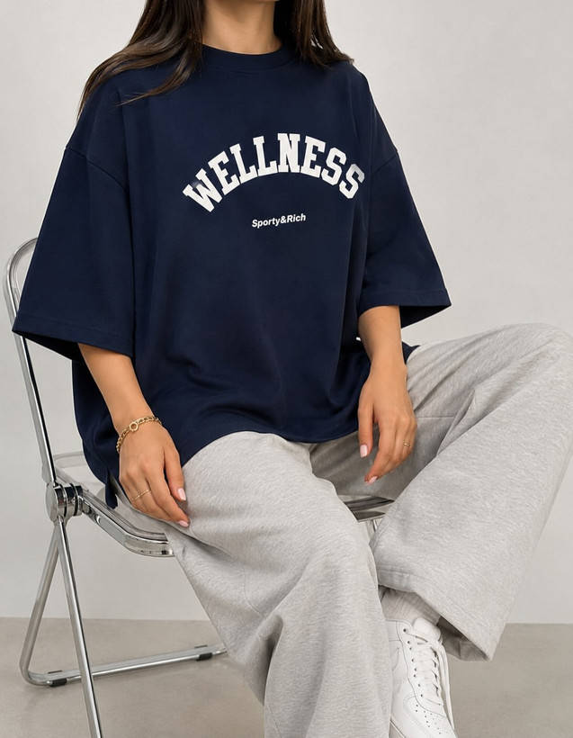 تیشرت باکسی چاکدار WELLNESS فری سایز